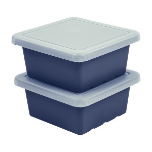 ECR4Kids Square Bin with Lid, Storage Containers, 2-Pack - 1 of 4