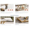 Rectangle Coffee Table, 47.24-inModern Coffee Tables for Living Room, 2-Tier Faux Marble Wood Coffee Table with Geometric Legs - 3 of 4