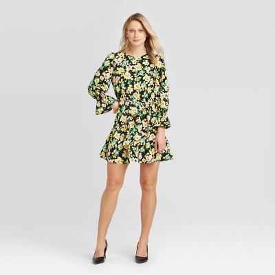 long sleeve long floral dress