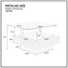 Modern 35" Wood Lift Top Coffee Table with Hidden Storage, Square Drum MDF Wood Veneer Coffee Table for Living Room Bedroom - Coolbibila - 4 of 4