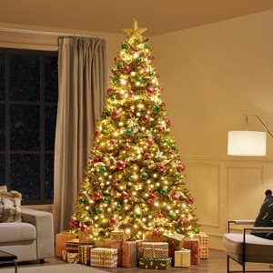 Yaheetech 4.5Ft/6Ft/7.5Ft/9Ft Pre-lit Spruce Artificial Christmas Tree with LED Lights - 1 of 4