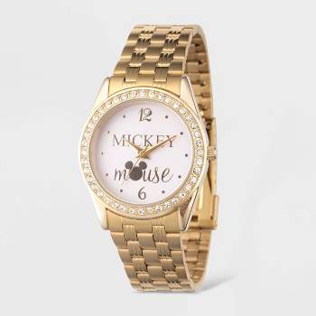 Women's Disney Mickey Mouse Glitz Bracelet Watch - Gold