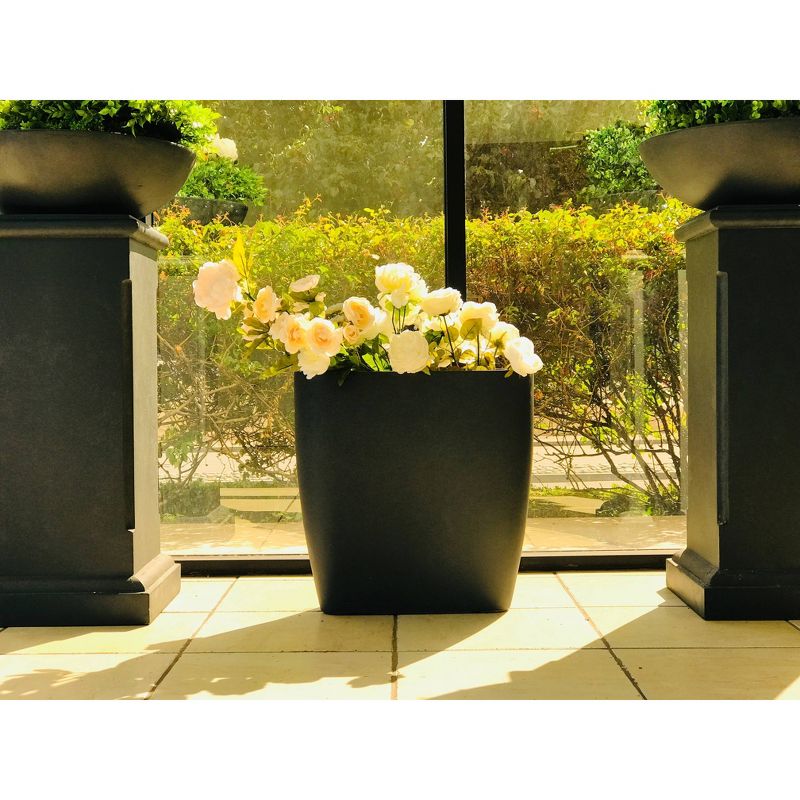22.8&#34; Kante Lightweight Modern Outdoor Concrete Oval Planter Charcoal Black - Rosemead Home &#38; Garden, Inc., 2 of 10