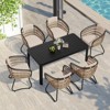 Crestlive Products 6 Person Aluminum Outdoor Dining Set Rectangular Expandable Dining Table with chairs Waterproof Rust-Proof All Weather - image 2 of 4