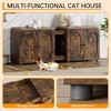 Cat litter box fence, 55.1 inch double-layer cat litter box furniture, hidden cat cage cabinet for 2 cats, 2 cages with litter mats - 3 of 4