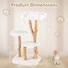 Costway Solid Wood Cat Tree with Perch Natural Jute Scratching Posts Dangling Ball - image 3 of 4