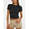 Crop Tops for Women Basic T Shirts Summer Blouse Short Sleeve Crewneck Tees Slim Fit Tops Workout Y2k - 2 of 4
