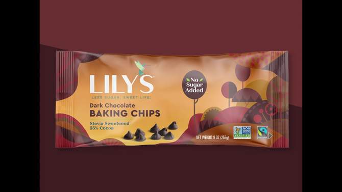 Lily's Dark Chocolate Baking Chips - 9oz, 2 of 8, play video