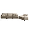 Mid-Century Modern 2-Piece Sofa Set, One 3-Seater and One Single Seat with Arm and Throw Pillows for Living Room - 4 of 4