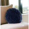 HomeRoots 14" X 14" Blue Round Shag Throw Pillow - 2 of 4