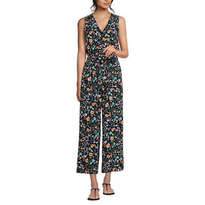 Lands' End Women's Sleeveless Creaseless Wrap Jumpsuit