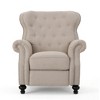 Push Back Button-Tufted Recliner Chair with Rolled Arms and Copper Accents - 2 of 4