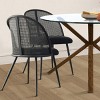 5-Piece Dining Set for 4, Glass Round Dining Table Set with 4 Rattan Backrest Dining Chair, Apartment Dining Room Furniture - Maison Boucle - 2 of 4