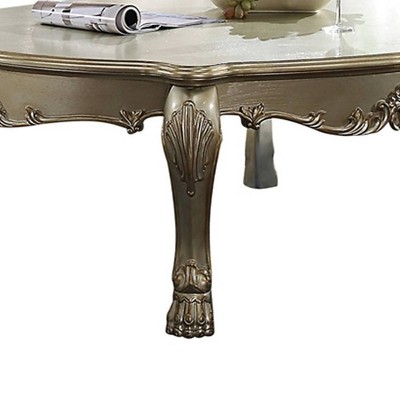 Dresden II Luxurious Antique Gold and Bone Square Coffee Table