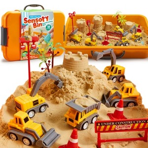 Joyfy Creative Sensory Bin Toys for Kids - Construction Theme DIY Art Kit, Play Sand Toy Ideal Birthday Gifts for Boys Girls Age 3+ - 1 of 4