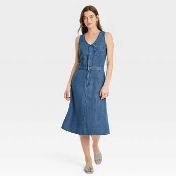 Women's Denim Midi Dress - Universal Thread™ Sky Blue