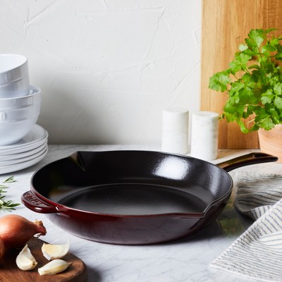 Grenadine Enameled Cast Iron 10-inch Fry Pan with Helper Handle