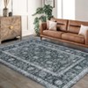 Boho Living Room Rugs Washable Non Slip Vintage Area Rug Soft Low Pile Thin Floor Carpet for Living Room Bedroom Dining Room - 2 of 4