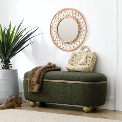 CAVINAS Storage Ottoman Bench, Upholstered Ottoman with Storage and Seating, Entryway Benches, Storage Bench for Foot Rest