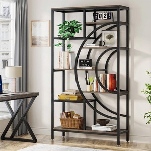 Hommoo 71 inches Industrial 8-Tiers Bookshelves Brown - 1 of 4