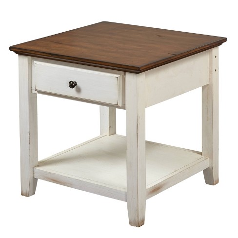 Hårdhed analyse Alvorlig Charleston End Table Off White/chestnut - Buylateral : Target