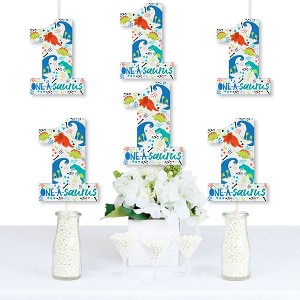 Big Dot of Happiness 1st Birthday Roar Dinosaur - One Shaped Decorations DIY ONEasaurus Dino First Birthday Party Essentials - Set of 20 - 1 of 4