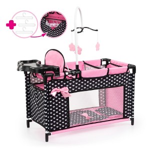 Baby Dolls Multi Bed,  Black, Pink, Hearts - 1 of 4