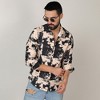 Campus Sutra Men Men's Beige & Black Paint Strokes Shirt - 2 of 3