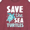 Women's - Instant Message - Save The Sea Turtles Graphic Racerback Tank - 2 of 4