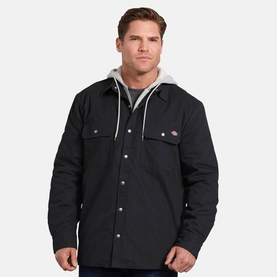 Photo 1 of Dickies Mens Relaxed Fit Hooded Shirt Jacket - Black S