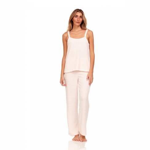 Women's Tank Top And Fuzzy Pajama Pants, Sexy Sleepwear And Loungewear Set  X-large, Light/pastel Pink : Target