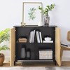 Buffet Cabinet with Storage, Free Standing Storage Cabinet with Double Doors, Accent Cabinet with Solid Wood Feet, Sideboard Cabinet - 2 of 4