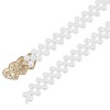 INSPIRE CHIC Women's Pearl Belt Crystal Rhinestone Retro Elastic Thin Waist Belt for Wedding Dress - 3 of 4