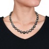 EVERLY JEWELRY | Sterling Silver 8-11mm Natural-Shape Black Tahitian Cultured Pearl Strand Necklace, 18 inc - 3 of 4