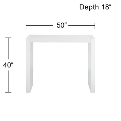 Jessa Gloss White Rectangular MDF Bar Table 54" x 22"