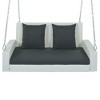 PAGED Swing Chair Outdoor,  2-Person Wicker Hanging Porch Swing with Chains, Cushion, Pillow, Rattan Swing Bench for Garden, Backyard - 4 of 4