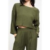 August Sky Women's Extended Shoulder Crop Top - 4 of 4