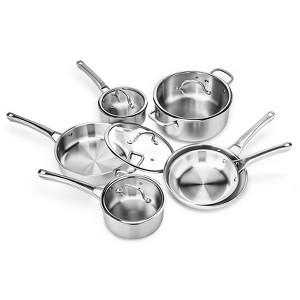 Karl Home Stainless Steel Cookware Set Tri-Ply Pots and Pans Set with Lids - 1 of 4