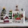 Rustic Winter Merry Christmas Tree Wood Box Sign, It's the Most Wonderful Time of the Year Truck Farmhouse - 4 of 4