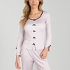 Anna-Kaci Lounge Women's Long Sleeve Pajama Set with Decorative Bows and Soft Wide Leg Pants - 4 of 4