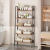 5 Tier Bookshelf, Narrow Home Office Book Shelf Display Rack, Rustic Brown Storage Organizer with Open Shelves - 2 of 4