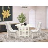 HomeStock 3-Pc Linen White Finish Solid Wood Top Dining Table Set - 2 of 4