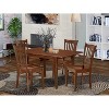 HomeStock 5-Pc Mahogany Finish Solid Wood Top-Rectangular Dining Room Set with Leaf-Seats 4 - 2 of 4
