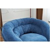 Kumasinova 360° Swivel Accent Chair with Metal Base,Office Chair with Removable Cushion,Chenille Arm Chair for Living Room,Bedroom,Antique Navy Blue - 4 of 4