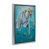 Stupell Industries Swimming Tiger Among Fish Black Framed Floater Canvas Wall Art - 3 of 4