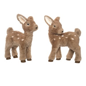 Transpac Foam Sisal Sweet Deer Set of 2 Decorative Animal Figurines Brown Tabletop Decor for Indoor Use and Gifts - 1 of 1