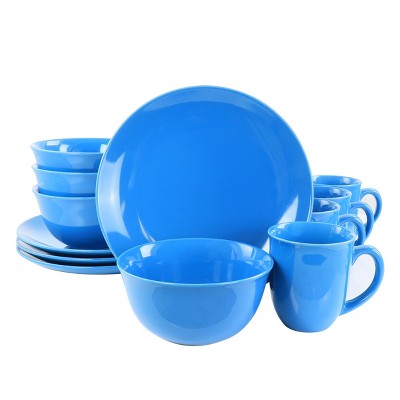 Gibson Home Mercer 12pc Blue Stoneware Dinnerware Set