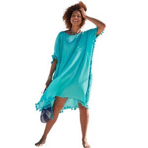 Swimsuits for All Women's Everly Pom Pom Cover Up Tunic (Plus Sizes Available) - 1 of 4