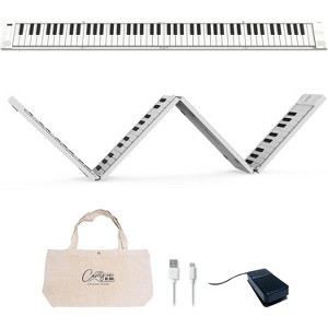 Carry-on Folding Piano 88 Touch - Ultra-Portable Full-Size Keyboard with 128 Voices, USB & MIDI over Bluetooth Connectivity - Travel Piano - 1 of 4