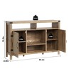 59.1" Rattan Farmhouse Wine Cabinet & Liquor Cabinet ¨C Boho Sideboard Buffet with Removable Wine Rack - 2 of 4